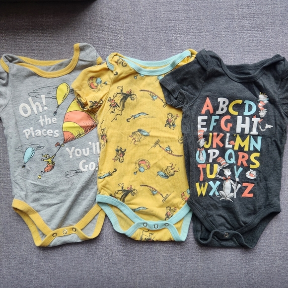 Dr. Seuss One Pieces 3 Dr Seuss Short Sleeve Bodysuits Onesie Oh The Places Youll Go Cat In
